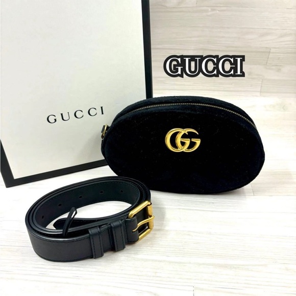 Gucci Black Belt Bag with Gold Details main image 4